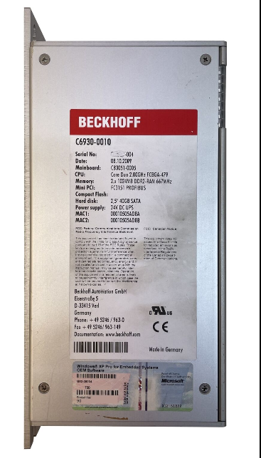 REFURBISHED BECKHOFF IPC C6930-0010 INDUSTRY PC | eBay