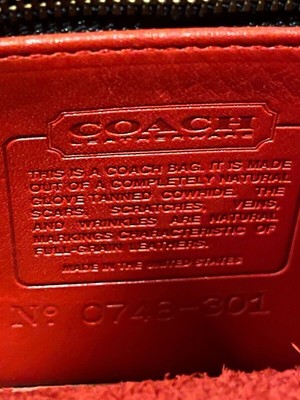 Coach Old Glove Tanned Leather Shoulder Bag Turnlock Red Made In 