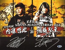 Hiroshi Tanahashi & Tetsuya Naito Signed 11x14 Photo BAS Beckett COA NJPW Auto'd