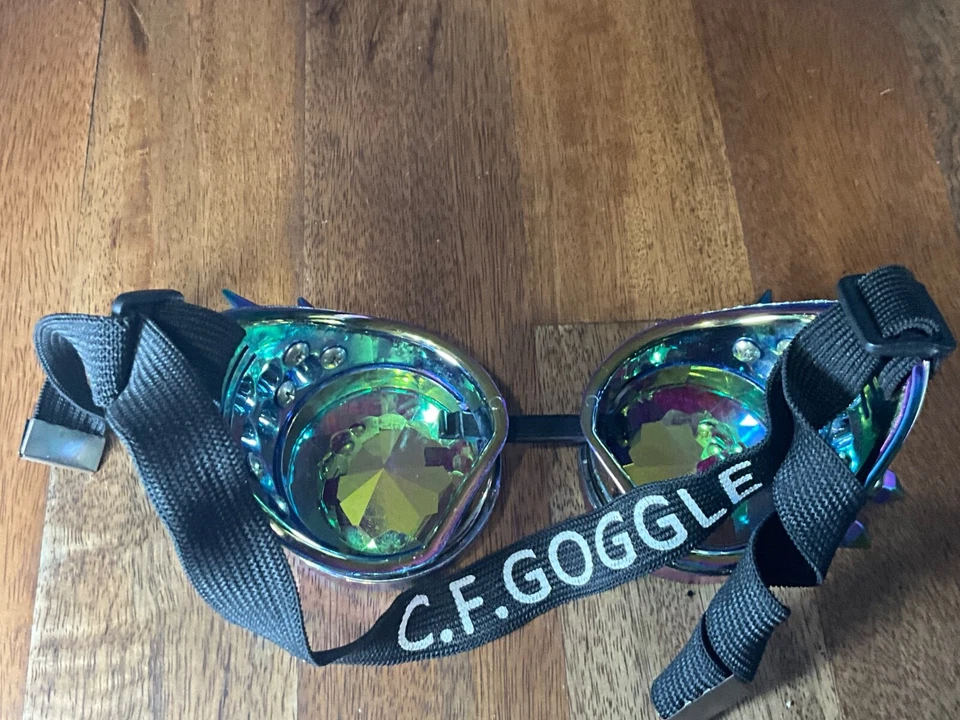Steampunk Goggles Rainbow Kaleidoscope Horror Cosplay Clubwear Party Glasses - Image 4 of 4