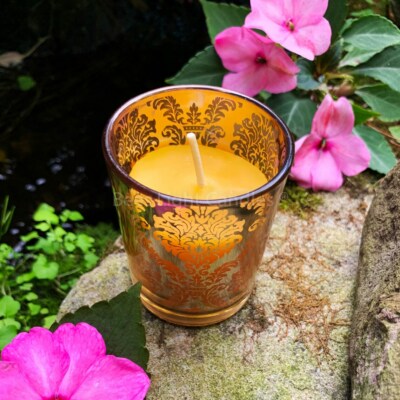 Glass Votive Candle Holder, With or Without Beeswax Candles, Event, Style Gift