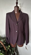 NWT Harve Bernard Wool 2 Button Plum Blazer Suit Jacket Sz:8