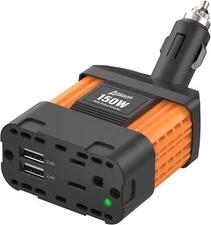 Ampeak 150W Car Power Inverter 12V DC to 120V AC Converter Plug in Adapter with 