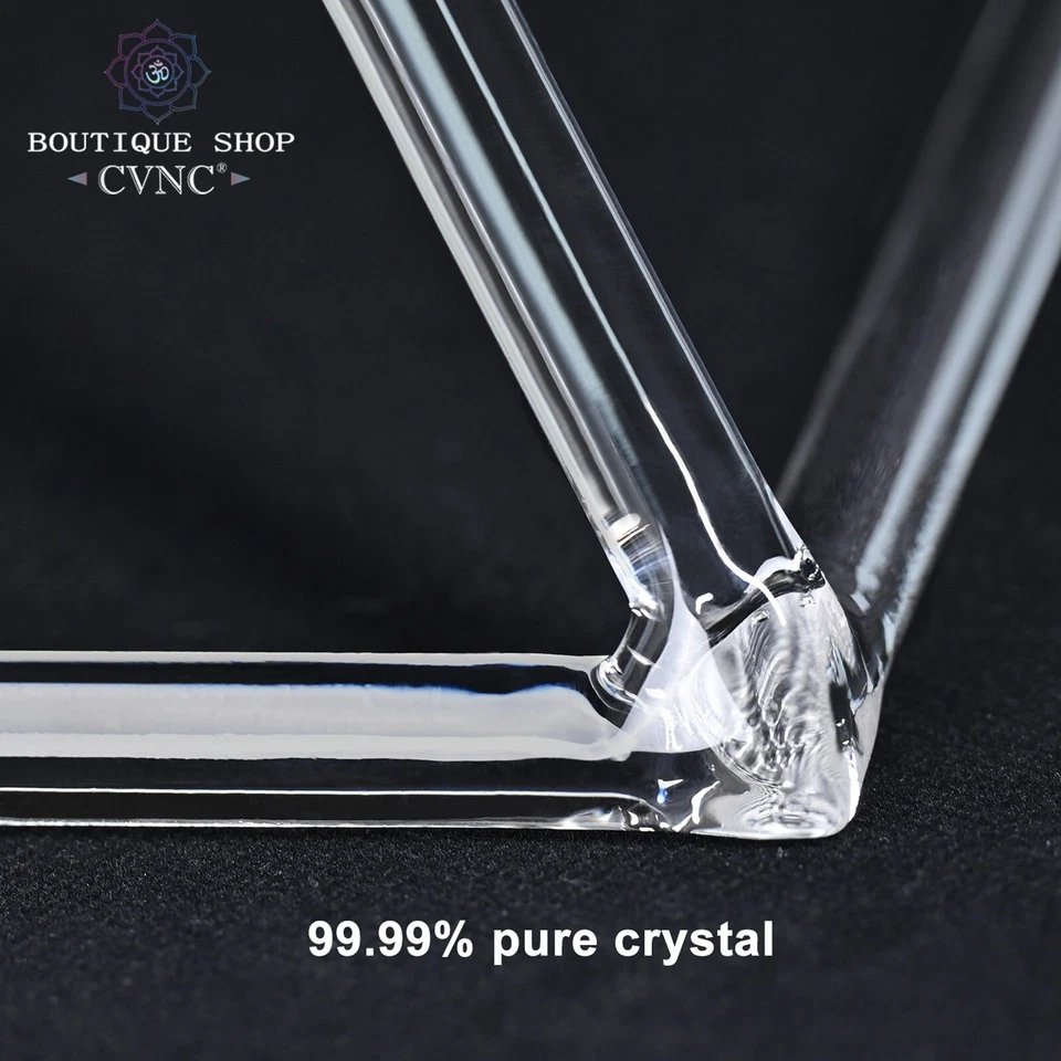 CVNC 8" Clear Quartz Crystal Singing Pyramid For Sound Healing  Bath Reiki Yoga - Image 4 of 4