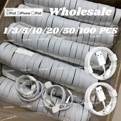 Wholesale USB Cable For Apple iPhone 5 6 7 8 X 11 12 13 14 Charger Cord Bulk Lot
