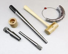 Ring Stretcher Kit - Mandrel, Wide Finger Gauge, Rawhide Mallet, Rathburn Sizer