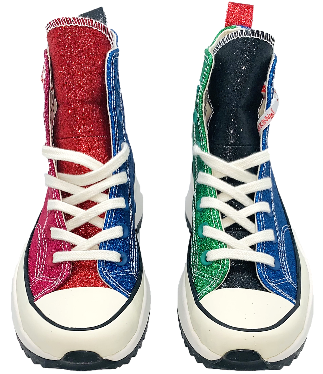 Converse JW Anderson Run Star Hike Hi Glitter Sneaker Shoe Size