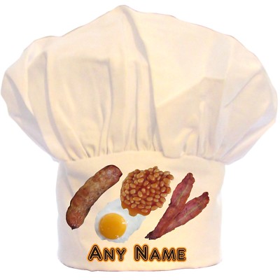 PERSONALISIERTE FRÜHSTÜCK BRATEN DRUCK KOCHMÜTZE BBQ 100 % POLYESTER GESCHENK WEIHNACHTEN