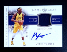 2018-19 National Treasures Myles Turner GAME GEAR PATCH AUTO /49 Pacers