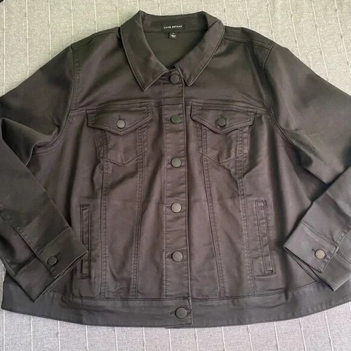 Lane Bryant Black Jean Jacket Plus Size 22 NWT