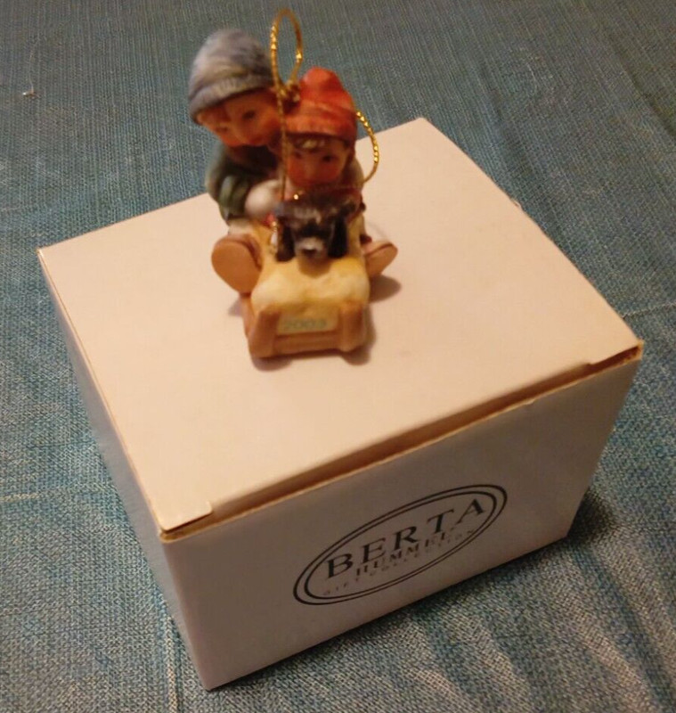 2003 Berta Hummel Christmas Ornament “Away We Go", Brand New in Original Box