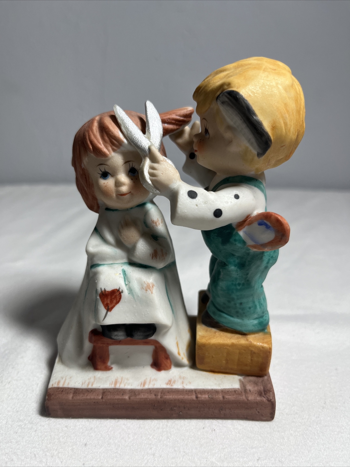 Ceramic Statue Haircut Barber Cutting Hair Boy Girl Collection