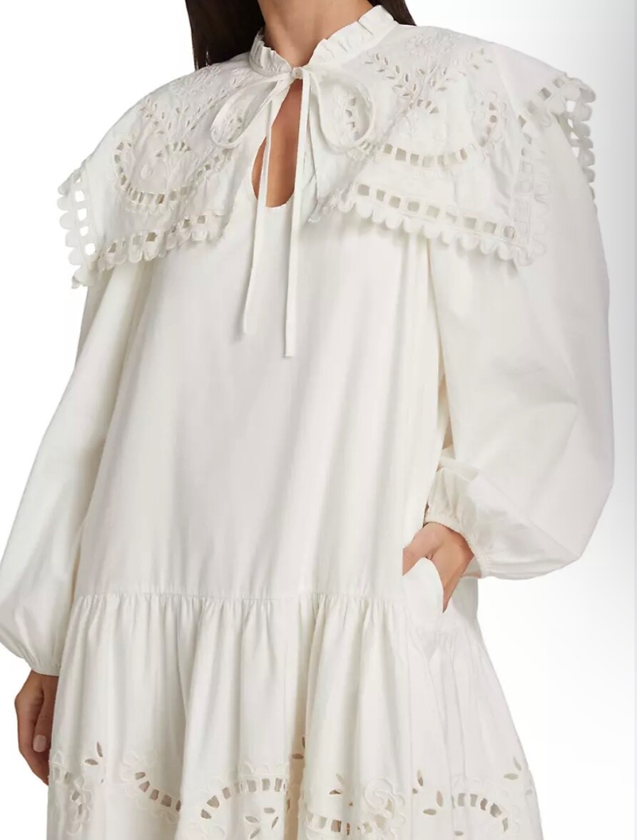 NWOT Sea NY Santos Eyelet Dress Ivory XS | eBay