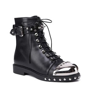 lace up biker ankle boots