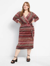 NEW LANE BRYANT WINE TASTING SURPLICE SPARKLE HACCI MIDI DRESS SZ 18/20 2X