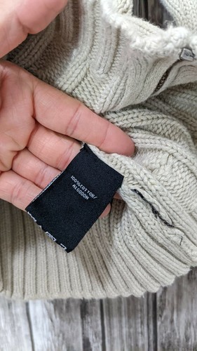 Boy's Calvin Klein Youth Light Tan Cable Knit Zip Front Mock Neck Sweater Sz 5 - Picture 6 of 8