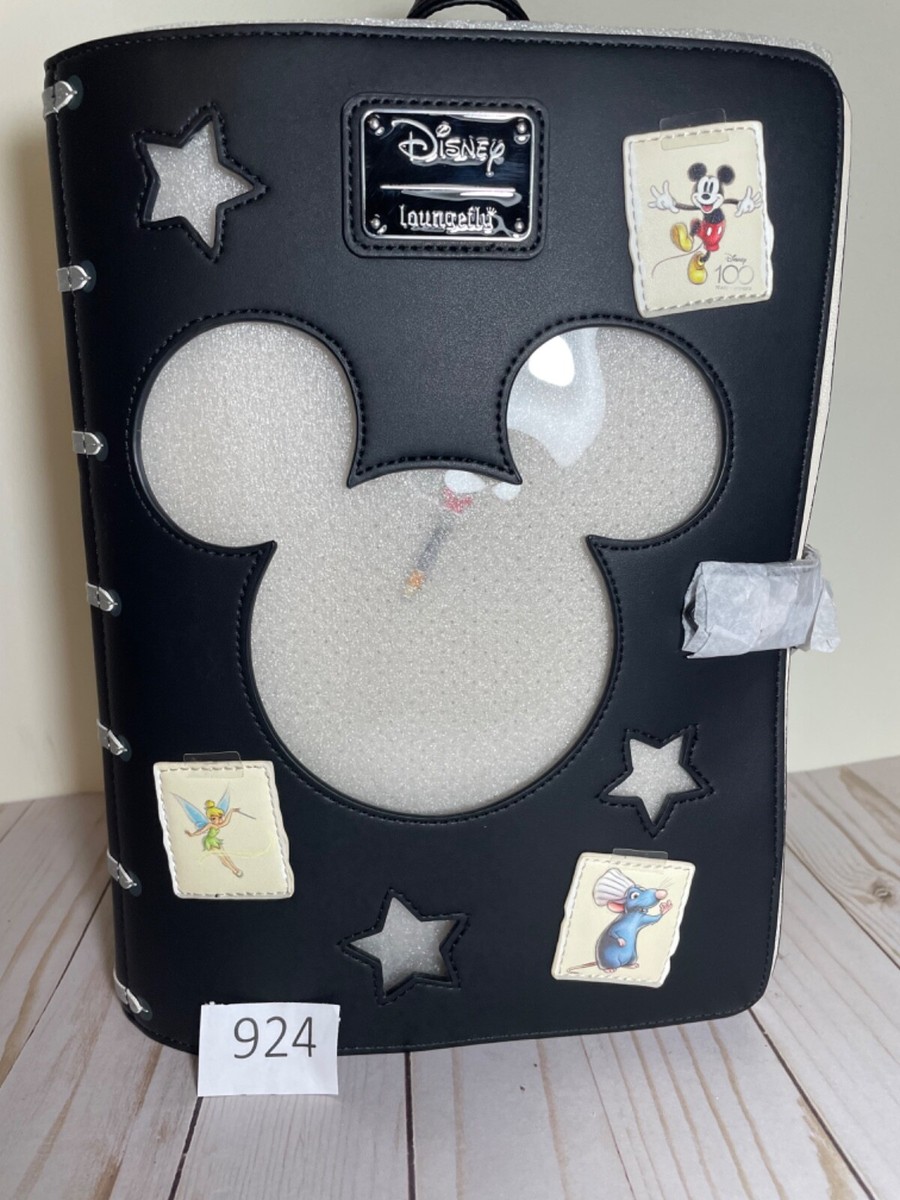 【注目コラボ】Loungefly Disney100SketchbookPinTraderBackpack New with Tag】Loungefly Disney100 Sketchbook Pin Trader