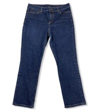 TALBOTS Cropped Denim Blue Jeans Dark Wash 31" Waist No Size Stretch
