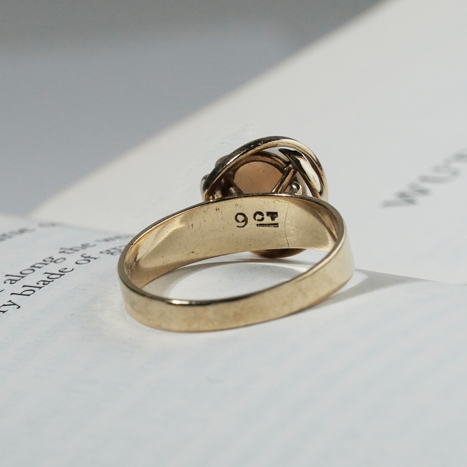 Vintage Australian Solid White Opal Solitaire 9ct… - image 6