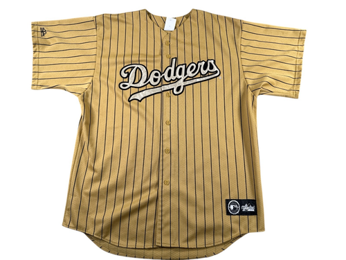 Vintage Majestic Los Angeles Dodgers Men's XL Gold Pinstripe Baseball Jersey