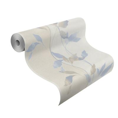 Rasch Tapete Vlies Selection SM 503647 Creme Blau Beige stylisch Blätter