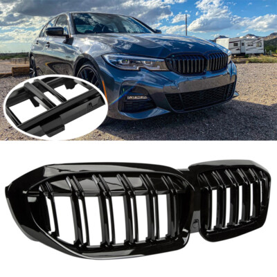For BMW 3-Series G20 330i xDrive 2019-2020 Front Bumper Grille Grill Gloss Black | eBay