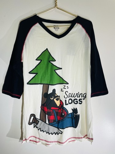 Lazy Ones Sawing Logs T-Shirt Gr. M mit Hose Gr. M Schlafanzug Outfit 1013 - Bild 2 von 8