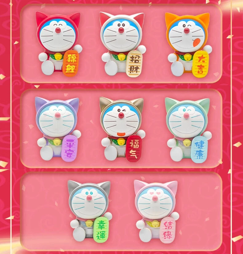Doraemon Lleno de Fortuna Gato de la Suerte Serie Figura Juguete Regalo Juego Completo 8 Auténticos Foto 4 de 4