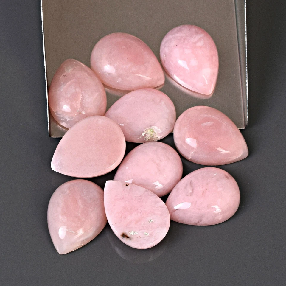 Natural Pink Opal Pear Shape Calibrated Cabochon, Jewelry Making Loose Gemstone - Image 3 of 4