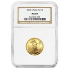 2005 $10 American Gold Eagle 1/4 oz NGC MS69 Brown Label