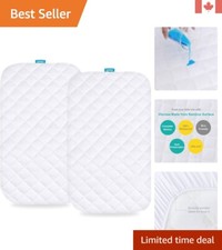 Bamboo Surface Bassinet Mattress Protector 35"x21" 2-Pack - Lifetime Guarantee