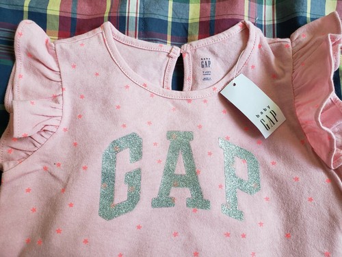 NEW toddler girl LOT size 5: GAP pink star logo top and VIGOSS pink knit denim - Picture 3 of 7