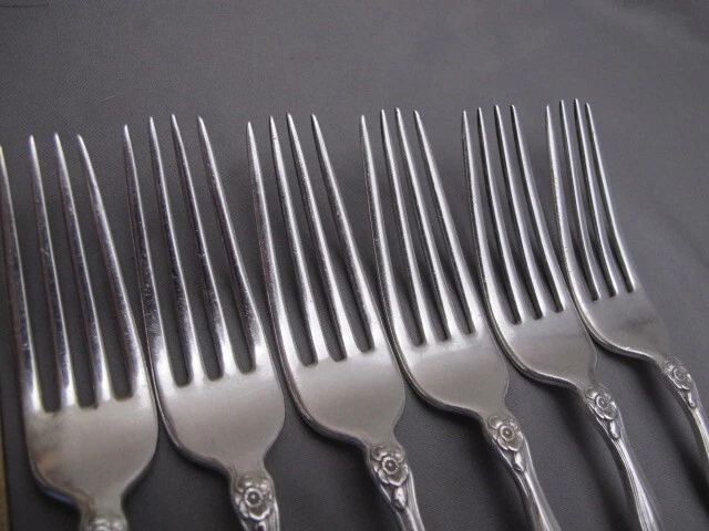 JUEGO DE 6 TENEDORES DE CENA Unger Bros JONQUIL (1904) - 7 1/2 pulgadas - mono H Foto 2 de 4