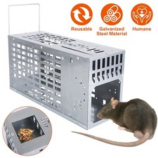 1/2Door Mouse Rat Rodent Animal Control Catch Bait Humane Live Trap Hamster Cage