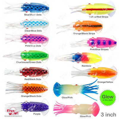 3'' Octopus lure 3D Bulb Shell Squid Bait Mold Rock Cod Craft Daisy fish soft New