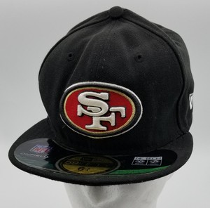49ers black fitted hat