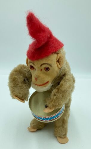 Working West German Windup Monkey Plays Drum Max Carl - Picture 2 of 11