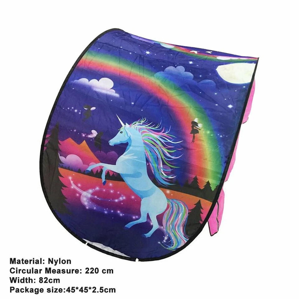Fancy Dream Tents Kid Child Unicorn Space Foldable Tent Indoor Bed House Tent CT - image 3 of 4
