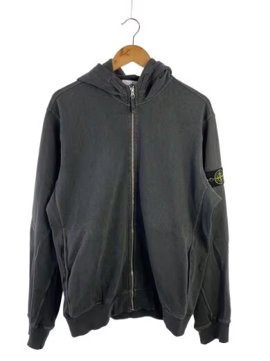 STONE ISLAND Zip Hoodie/ XL/ Cotton/ Gray/ Solid Color/ K1S156100021S0060