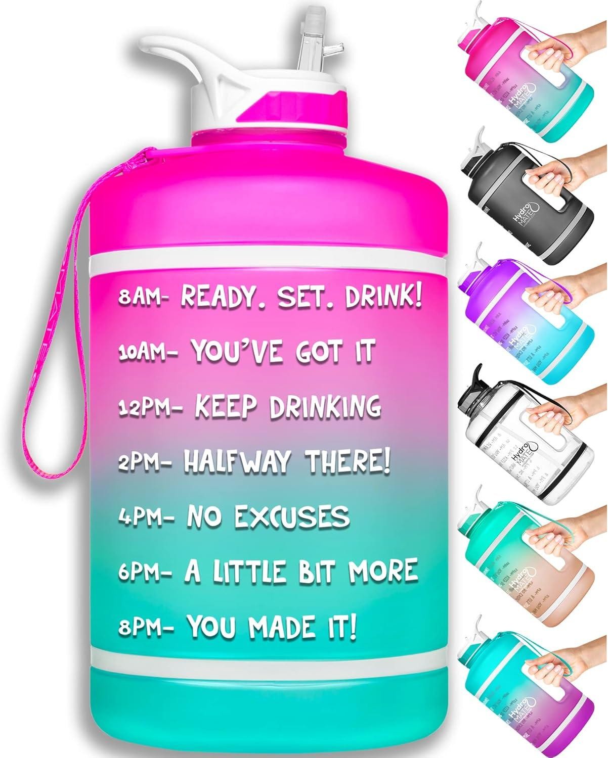 NatureWorks HydroMATE Gallon Water Bottle 128 oz (Pink Ombre