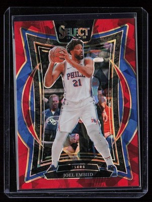 2024-25 Panini Select #6 Joel Embiid Red Cracked Ice Prizm