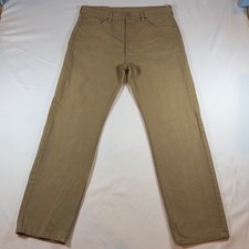 Levis 501 0697 Mens FIT 34x30 Tan Khaki Straight Button Fly Denim Jeans USA Made