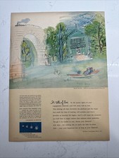 1952 De Beers Diamonds Raoul Dufy painting vintage print Ad Bridge Boat Train