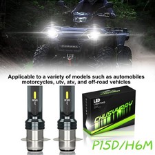 2 LED Headlight H6 Bulbs Light 6000K for Honda Rancher 350 4x4 2x4 ES 2000-2006
