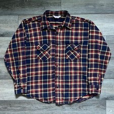 Vintage Frostproof Sanforized Men's 2XL Plaid Flannel Button-Up Shirt All Cotton