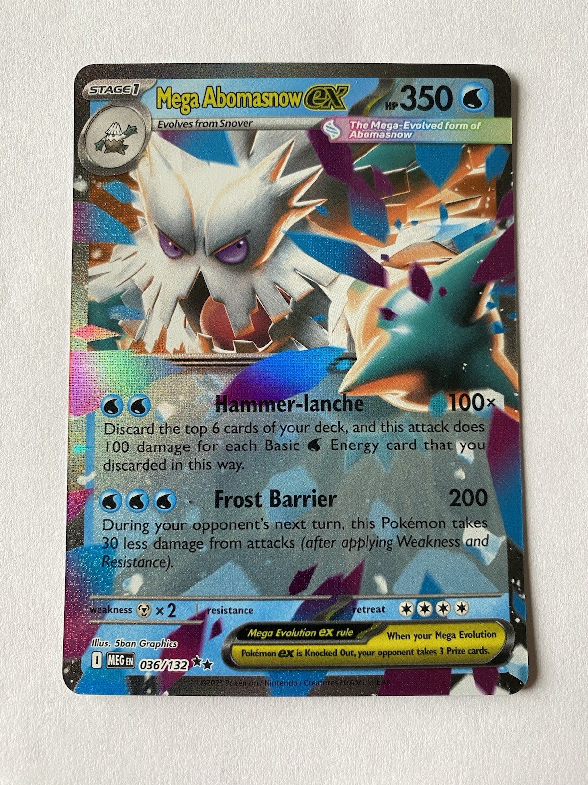 Mega Abomasnow ex 036/132 Me01: Mega Evolution Holo