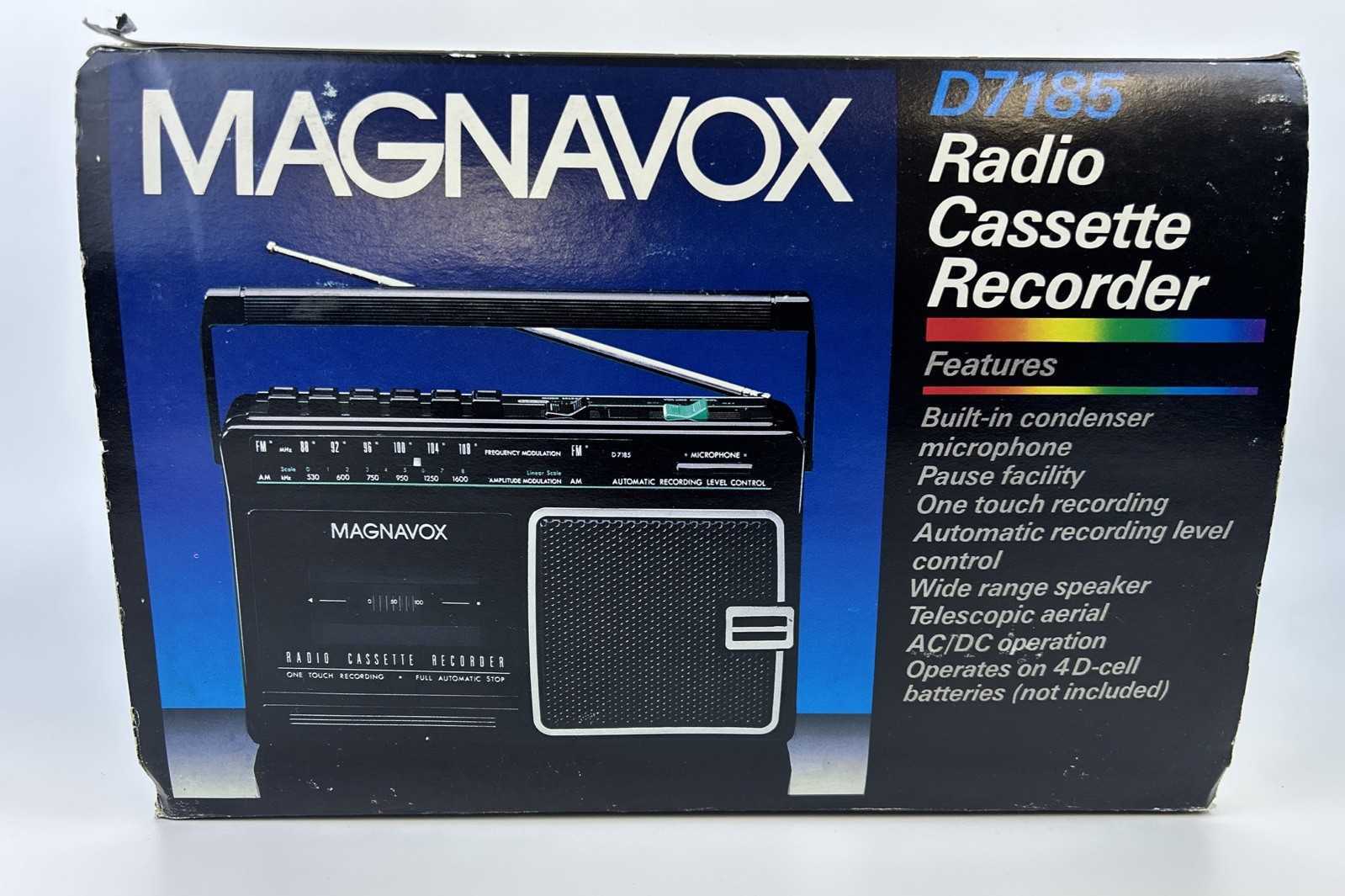 NEW IN BOX Vintage Magnavox D7185 AmFm Cassette Radio Battery Operated Boombox
