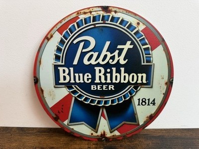 PABST BLUE RIBBON Bier Beer Werbeschild Vintage Retro 20cm BAR DEKO PARTY-KELLER