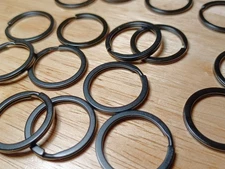 Black 1 Inch(25mm) Flat Split Ring Metal Key Rings Key Holders