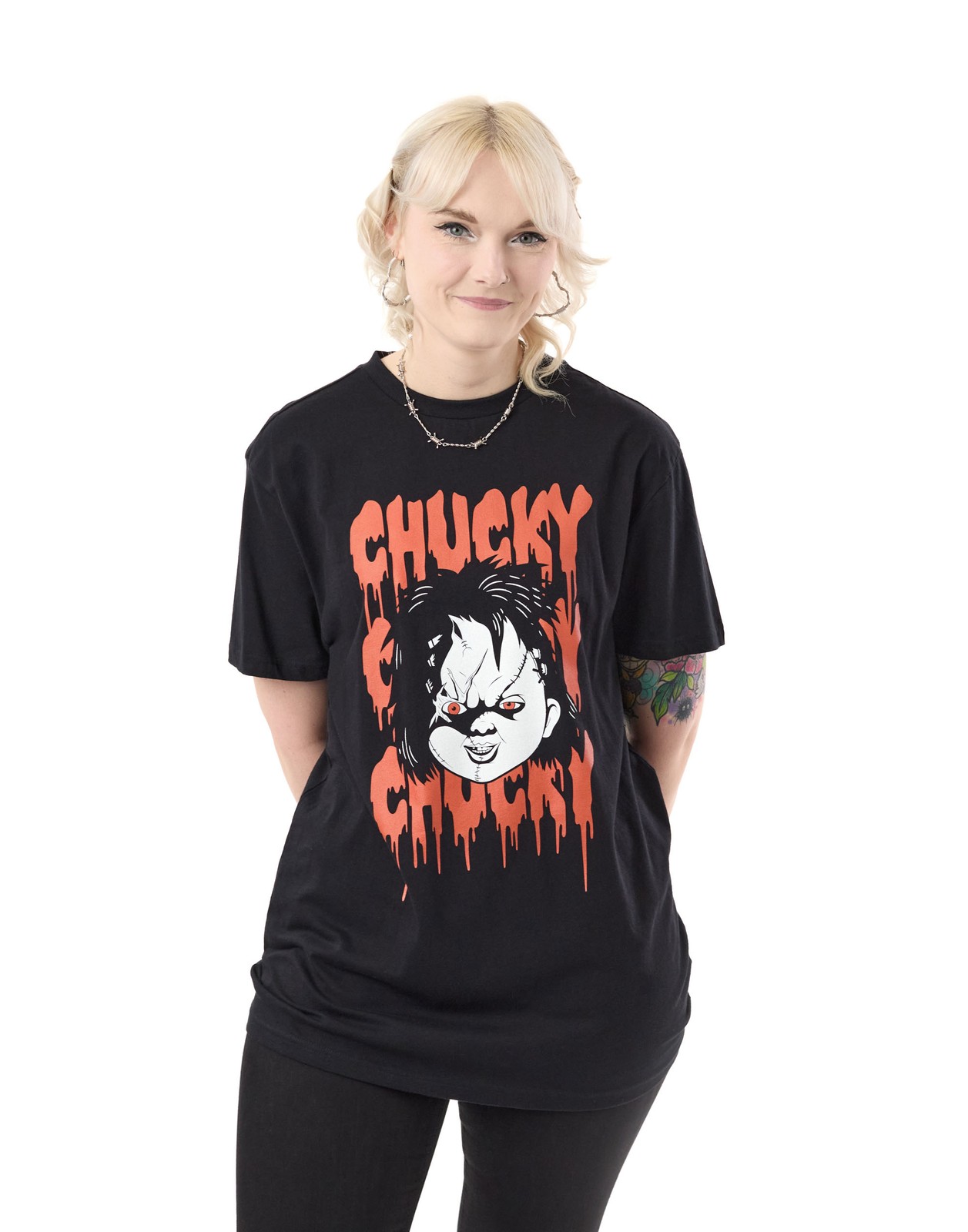 Chucky Schwarz Chucky Chucky Chucky Kurzärmeliges T-Shirt Unisex Erwachsene